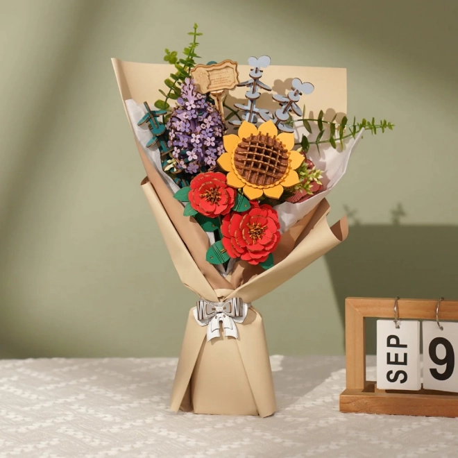 Puzzle din lemn 3D buchet de flori Rowood