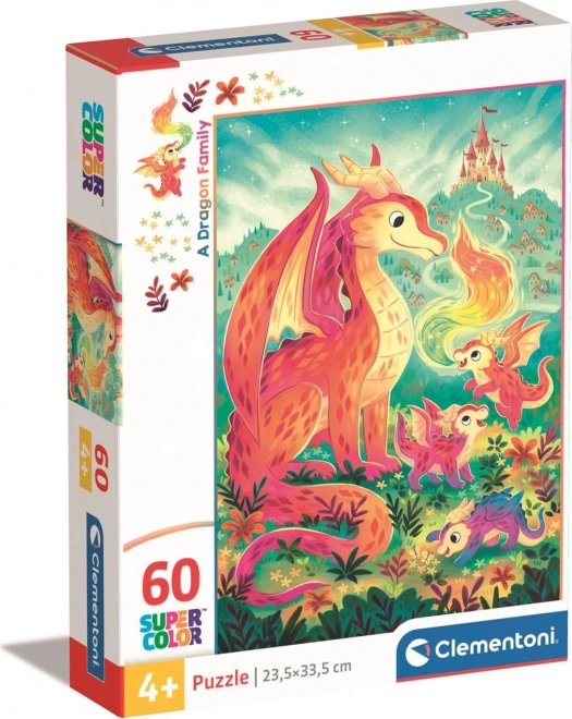 Puzzle cu familia dragonilor - 60 de piese