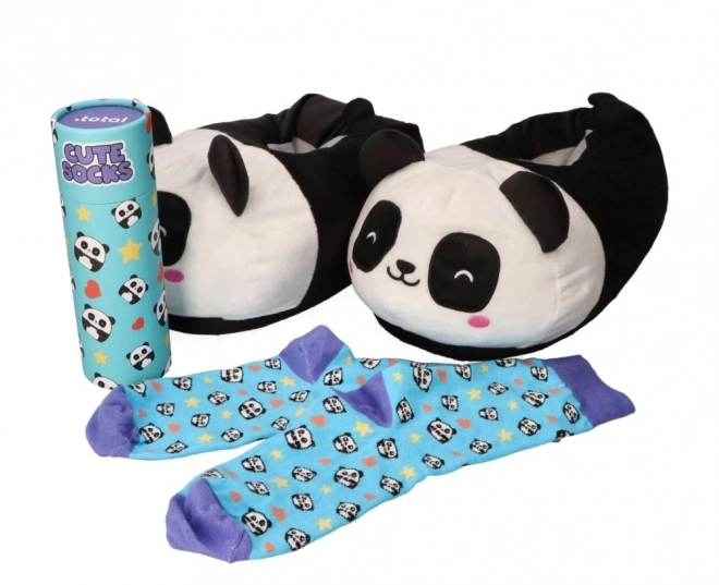 Papuci pluș pandastic