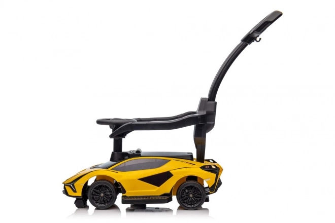 Mașinuță de joacă Lamborghini cu împingător galben