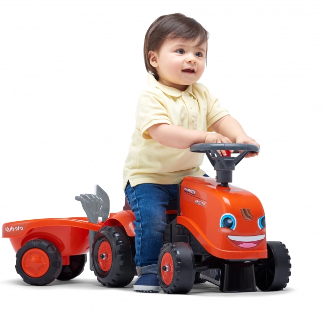 Tractor Cu Pedale Kubota Pentru Copii Cu Remorcă