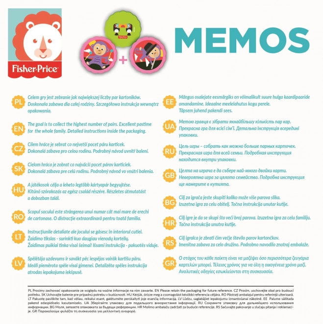 Pexeso Animale Fisher-Price