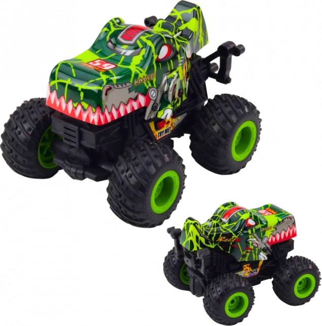 mașină teren Dino cu tracțiune, lumini și sunete