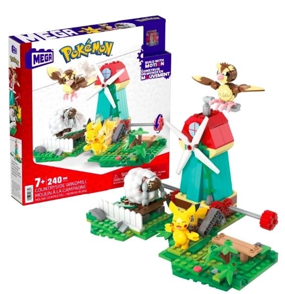 set construcție pokemon moara de vânt veselă