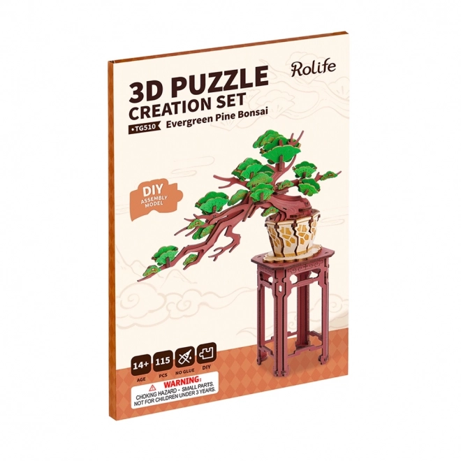 Puzzle 3D din lemn bonsai pin