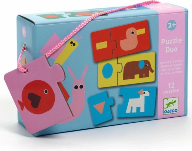 DJECO Duo Puzzle - Forme și animale