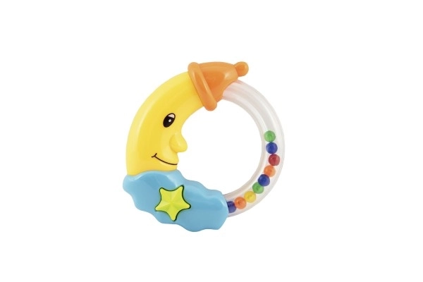 Zornăitoare bebe Lună din plastic, 11cm, 2 culori