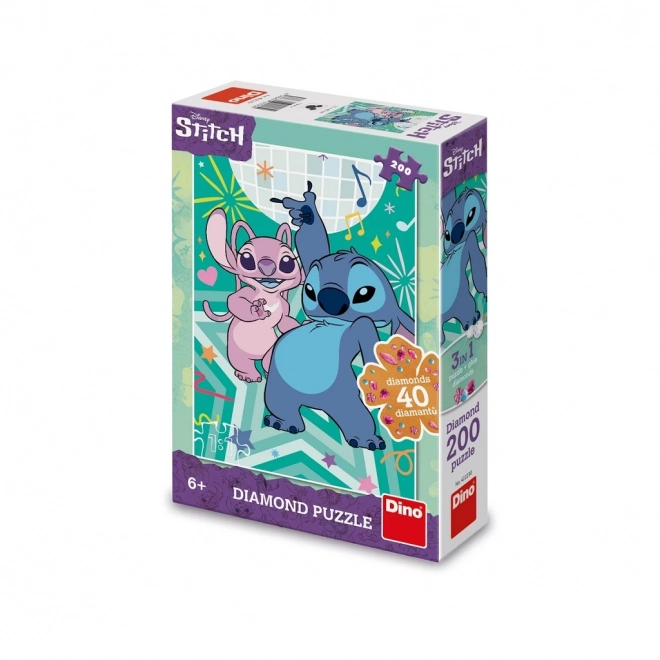 Puzzle 200 piese STITCH cu diamante