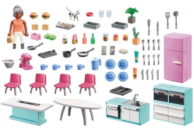 Set figurine Playmobil Bucătărie cu sală de mese