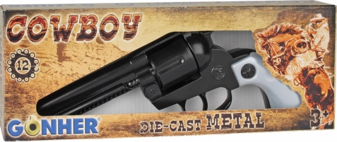 Revolver cowboy metalic negru 12 focuri