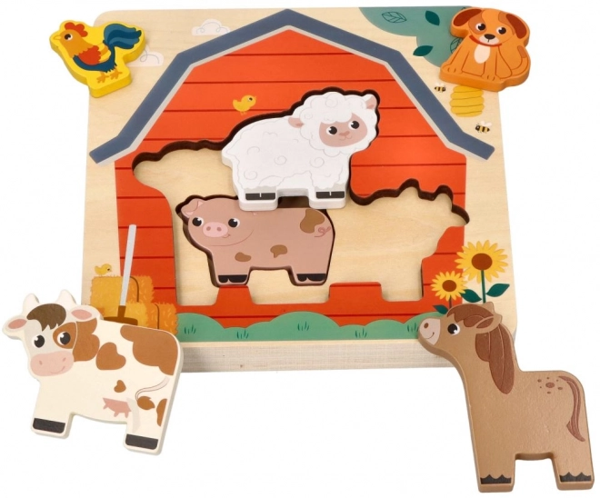 Puzzle stratificate cu animăluțe de la fermă