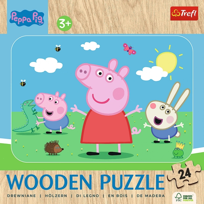 Puzzle din lemn Peppa Pig de la Trefl