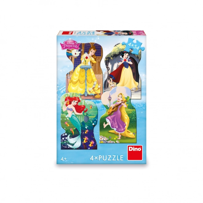 Puzzle contur Disney Prințese 4x54 piese