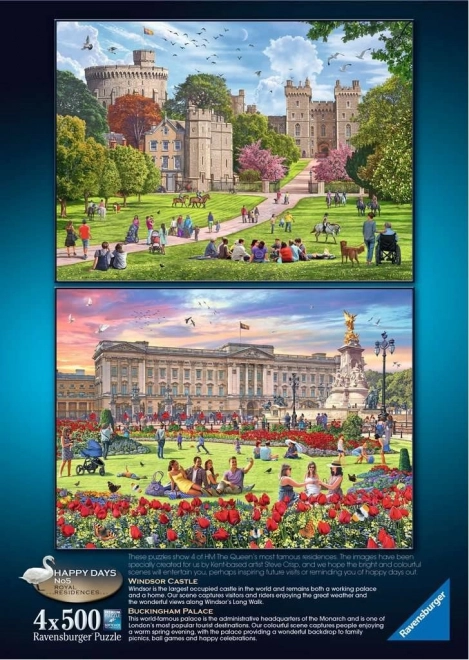 Puzzle reședințe regale Marea Britanie 4x500 piese