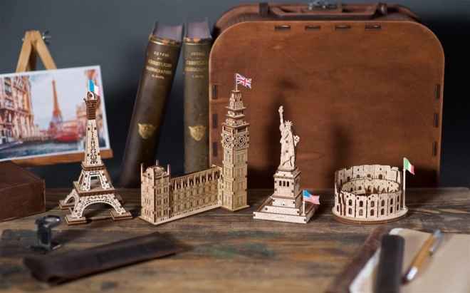 Puzzle mecanic 3D Turnul Eiffel Ugears