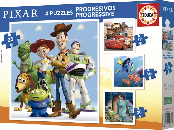 puzzle Disney Pixar 4 în 1 educa