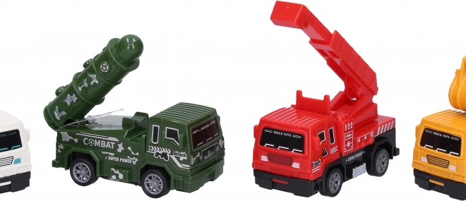 Mașinuță cu mecanism pull-back – construcții și militară, 8,5 cm