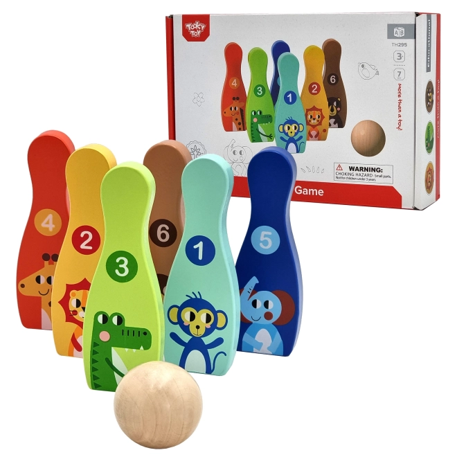 Set de bowling din lemn pentru copii Tooky Toy