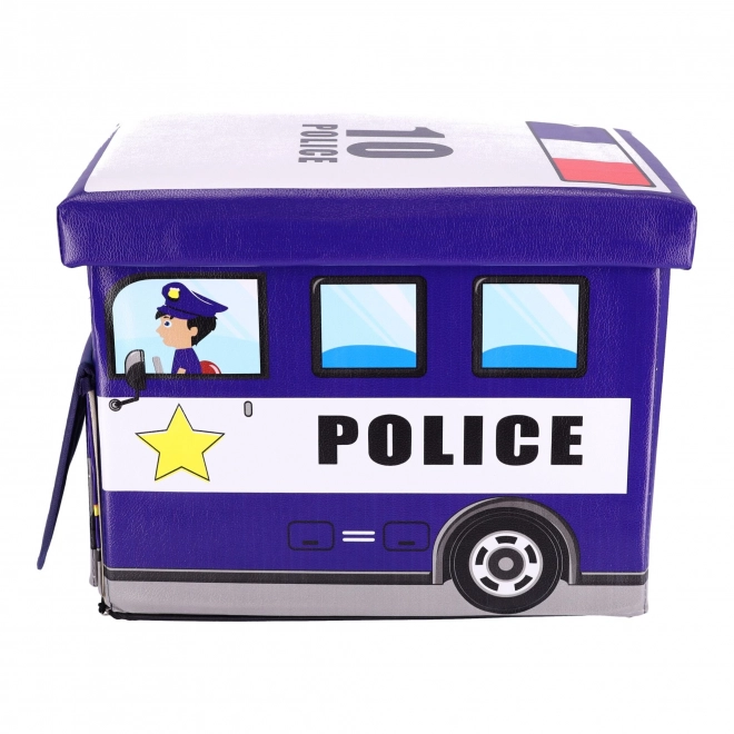 Container pentru jucării cu puf - Mașină de poliție