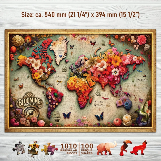 Puzzle din lemn - hartă colorată