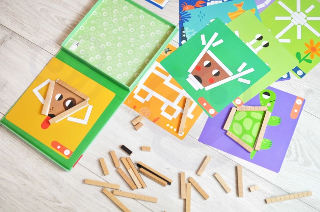 Joc de puzzle logic cu blocuri magnetice Tooky Toy