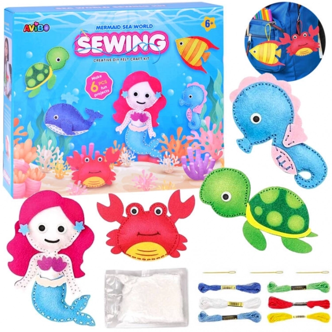 Set creativ faceți singur animale marine din fetru