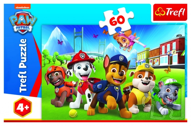 Puzzle 60 de piese la marginea pădurii Paw Patrol