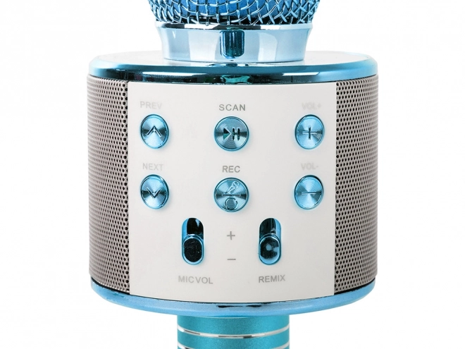 Mikrofon karaoke wireless cu difuzor – Albastru