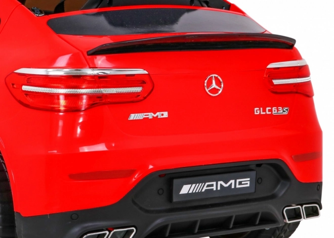 Mercedes Benz GLC63S pentru copii roșu + telecomandă + tracțiune 4x4 + MP3 LED + EVA + pornire lentă