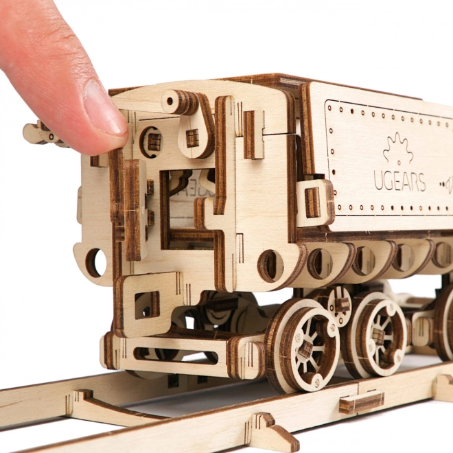 Puzzle mecanic din lemn 3D locomotiva cu aburi V-Express