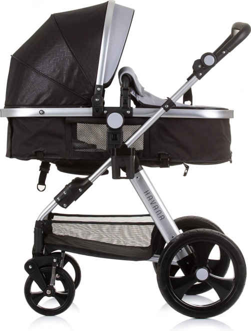 CHIPOLINO Cărucior combinat HAVANA 2in1 Obsidian – Argint