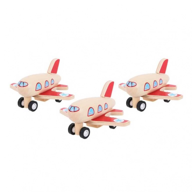 Avion retractabil din lemn pentru copii de la Bigjigs Toys