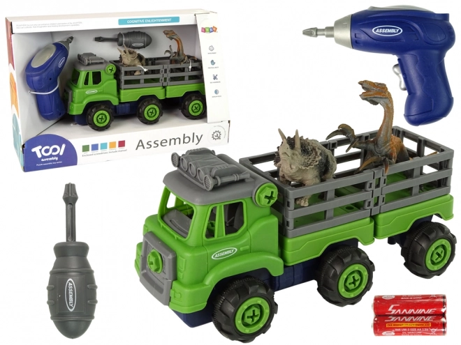 Camion de transport cu dinozauri