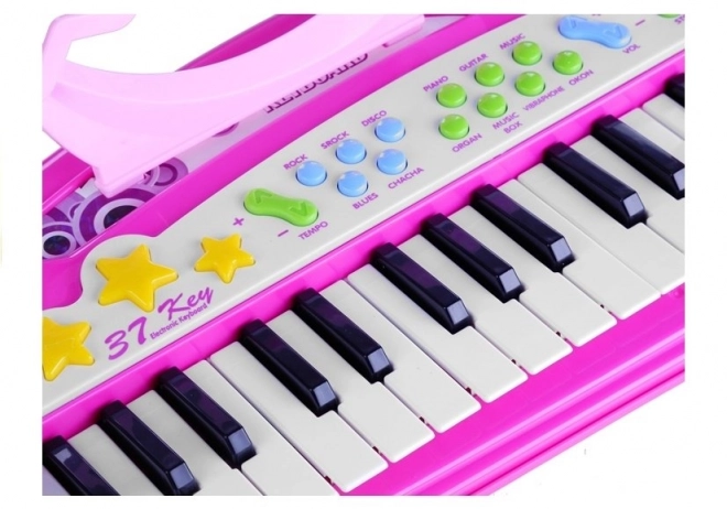 Keyboard muzical pentru fete cu microfon