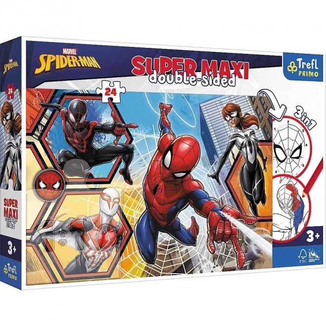 Puzzle dublă față Spiderman în acțiune