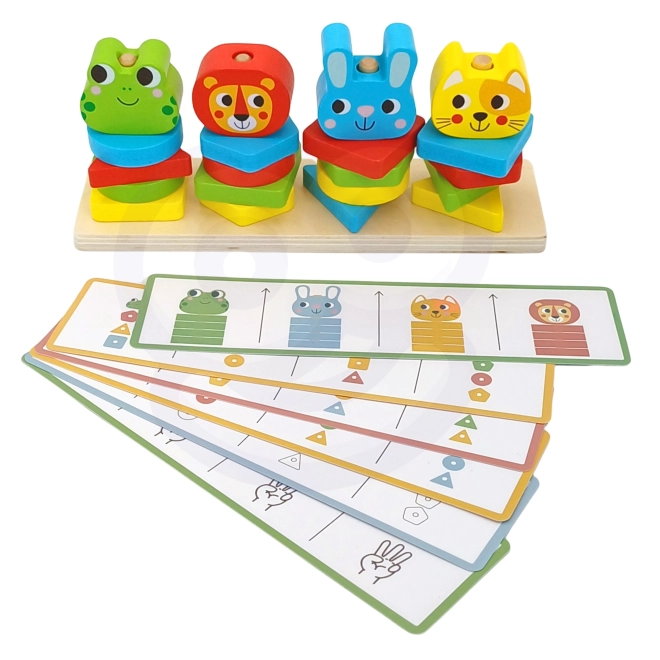 Piramidă Montessori cu animăluțe Woopie Green