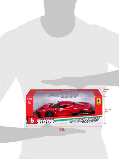 Mașinuță metalică Ferrari LaFerrari roșie Bburago la scară 1:18