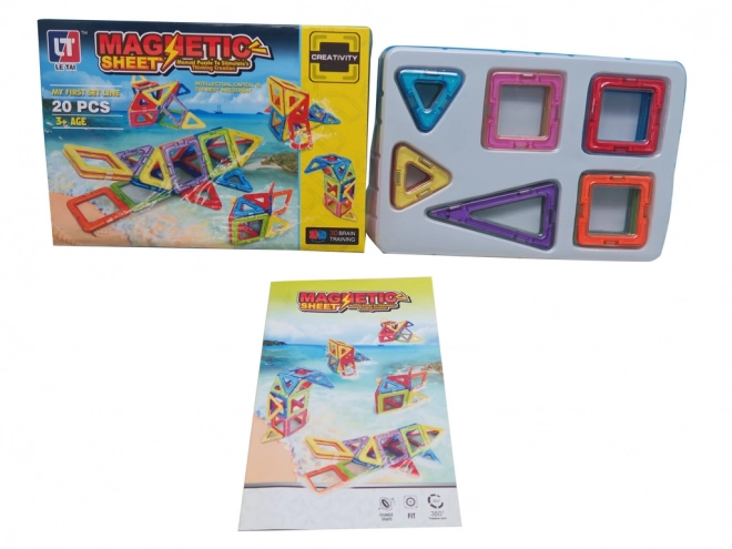 Set magnetic de construcție pentru copii - 20 piese