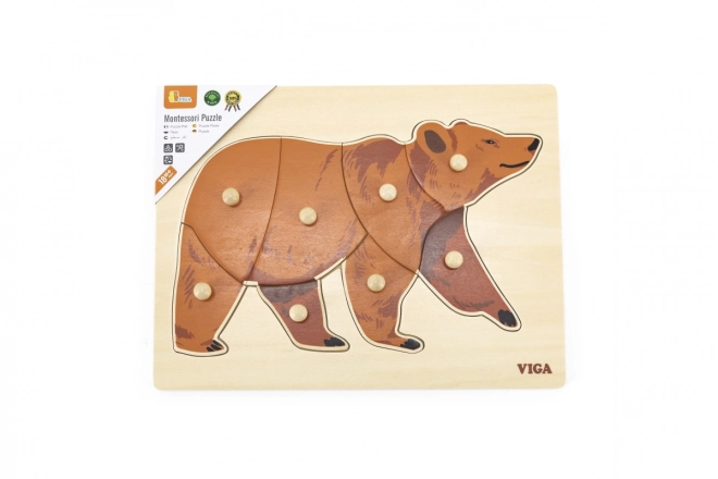 Puzzle Montessori din lemn - urs