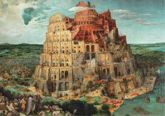 Puzzle 1500 piese - Turnul Babel de Bruegel