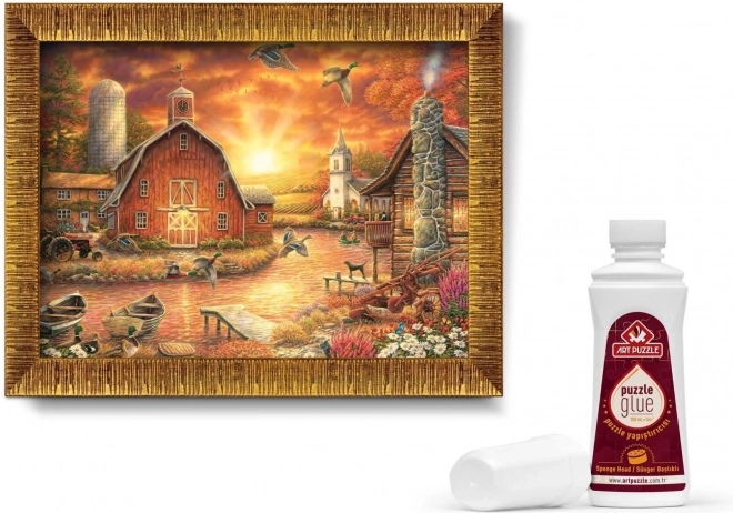 ART PUZZLE Puzzle cu cadru și lipici 3in1 1000 piese – În spatele soarelui