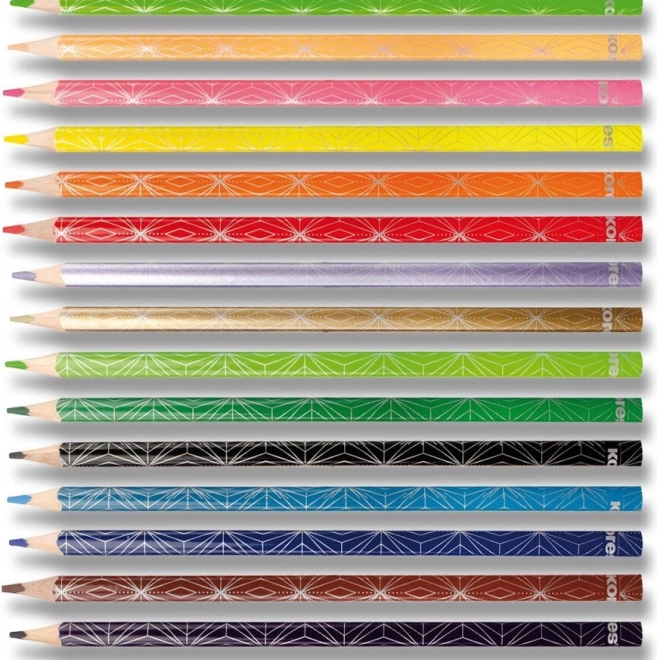 Creioane triunghiulare colorate Kolores Style 15 buc