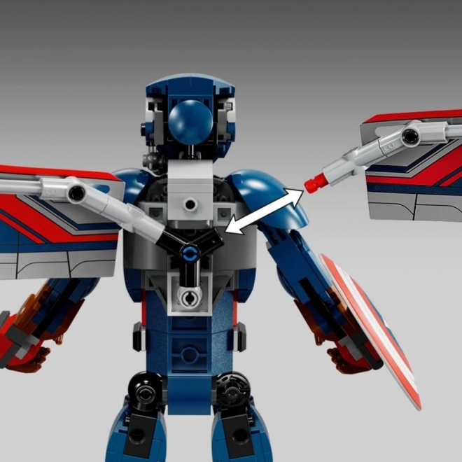 Figurina LEGO Marvel Captain America cu Falcon