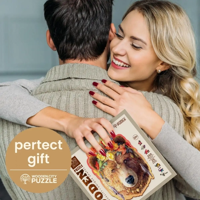 Puzzle de lemn stilizat urs 250 piese