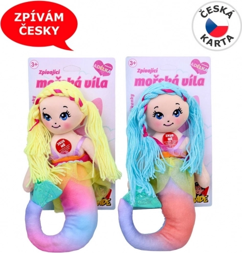 Păpușă textilă – sirenă cu sunet 38 cm