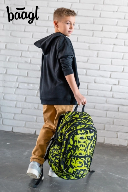 BAAGL 3 SET Core Lime: rucsac, penar, saculet