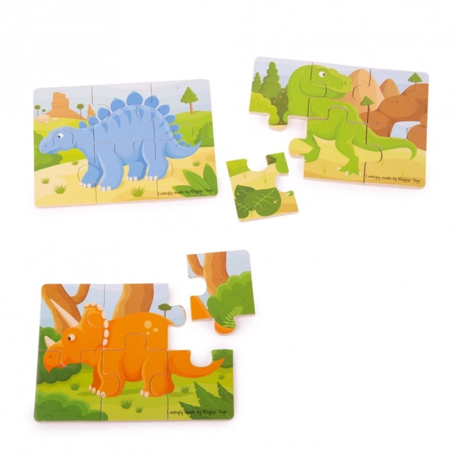 Puzzle 3 în 1 Dinosauri Bigjigs Toys