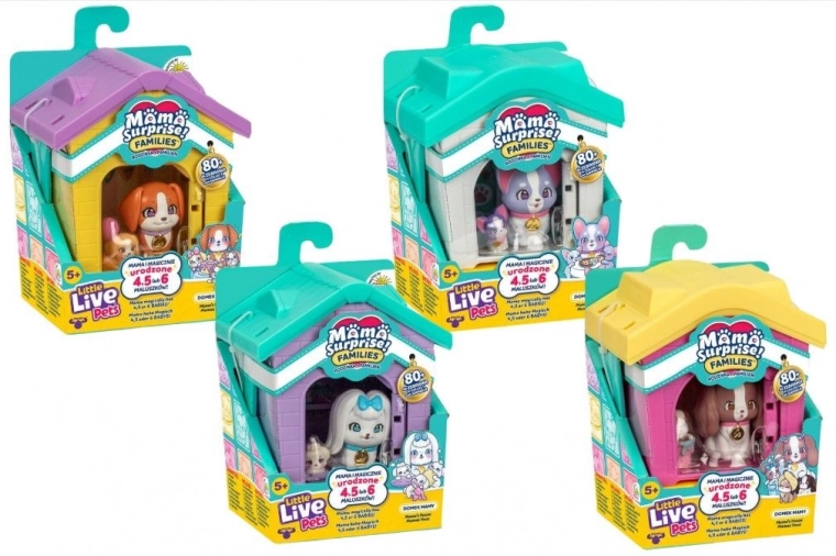 Little Live Pets Mama Surprise Families – căsuță pentru mămică și cățeluși