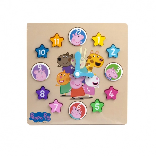 Ceas educativ din lemn Peppa Pig