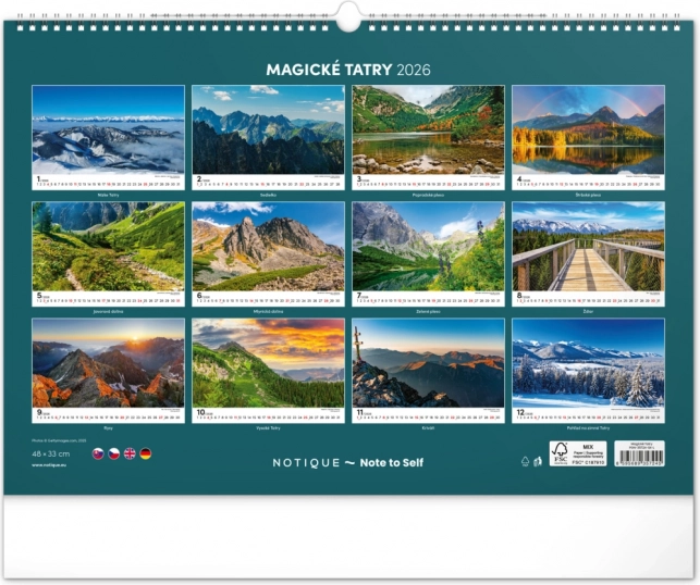 Calendar de perete Magicele Tatra 2026